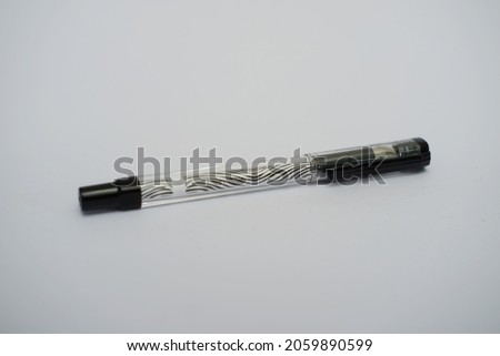 Black pen, suitable for photos of office equipment needs, writing utensils. elegant pen