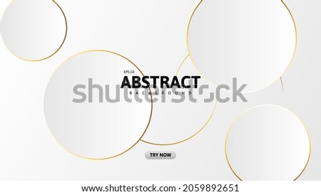 abstract white background with golden circle line