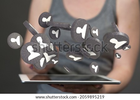 A human hand with the tablet showing internet net and data digital concept teamwork