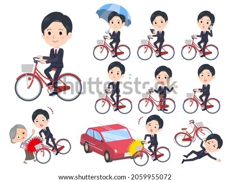 A set of postoffice suit man riding a city cycle.It's vector art so easy to edit.