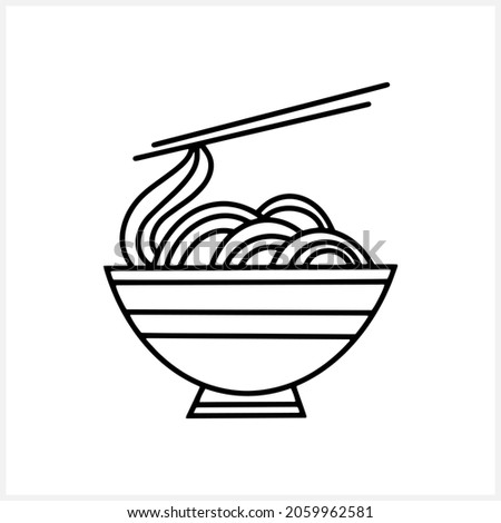 Food clip art isolated. Noodles icon. Hand drawn art line. Vector stock illustration. EPS 10