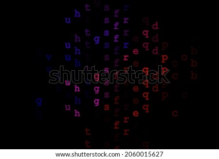 Dark black vector cover with english symbols. Modern geometrical illustration with ABC english symbols. Smart design for your business advert of university.