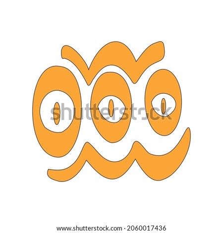 Abstract yellow vector element illustration. Changeble abstract floral inspired symblol for your project. Creative nature icon for design. Art ornament on the white background. 