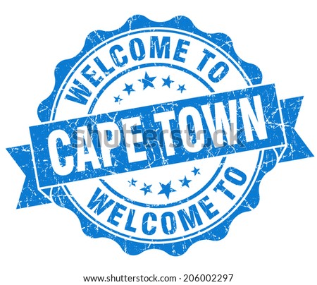 welcome to Cape Town blue vintage isolated seal