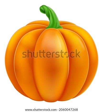 A cartoon orange pumpkin vegetable food item