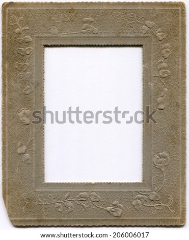 Vintage used photo frame isolated on white background