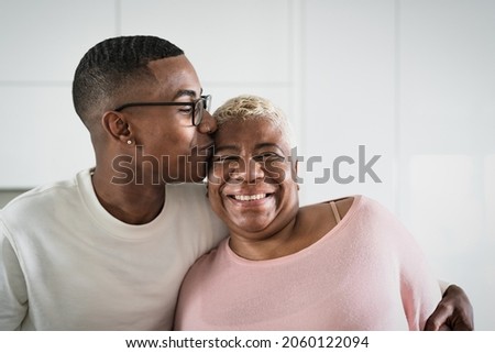 Happy mother and son portrait - Parents love and unity concept Royalty-Free Stock Photo #2060122094