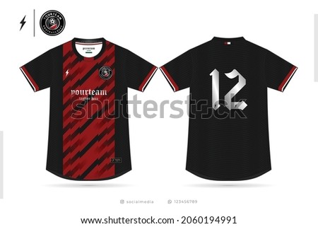 Sports Jersey template for team uniforms, t-shirt sport design template, Soccer jersey mockup for football club. uniform front and back view.