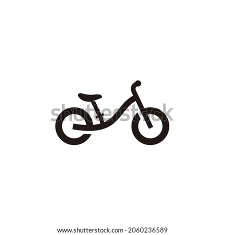 Push Bike Bicycle, Kid Balance Bike Logo Design Vector Icon 