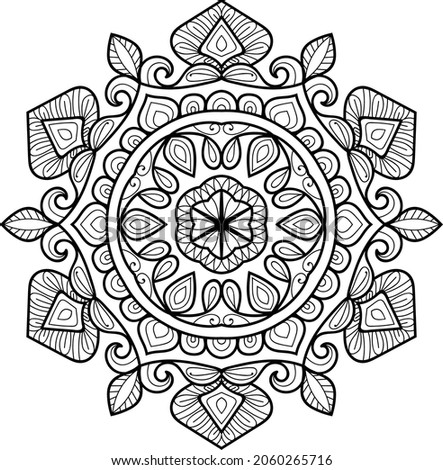 Decorative Rounded zen tangle design rounded  mandala colouring book pages for adults vector illustration 