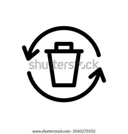 Recycle bin icon,editable stroke vector