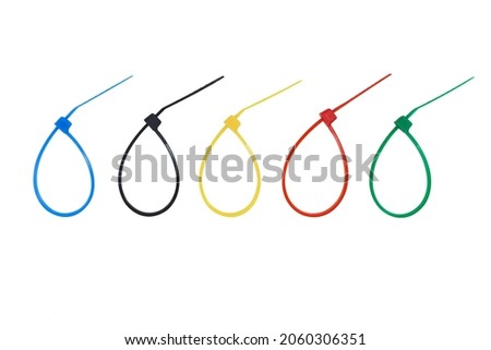 Cable ties isolated on white background.With clipping path. Royalty-Free Stock Photo #2060306351