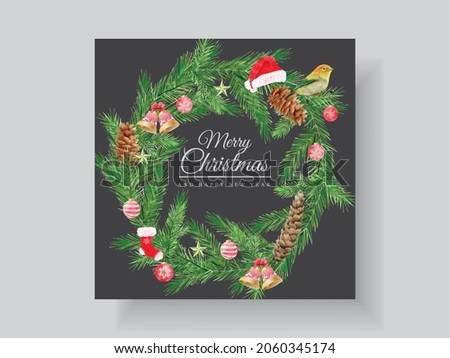 Beautiful card template christmas theme