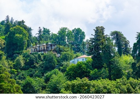 cute houses in the botanical garden of Batumi