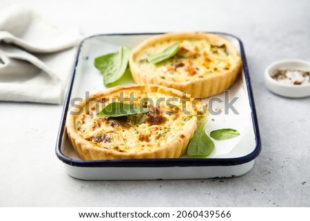 Traditional homemade salmon quiche with broccoli