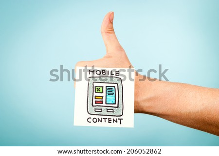 Like mobile content concept on hand