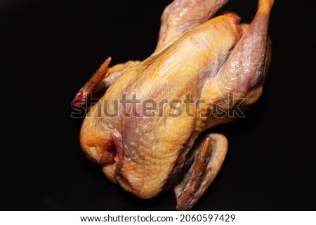 Guinea fowl meat with greens and spices. Organic delicious guinea fowl meat Royalty-Free Stock Photo #2060597429