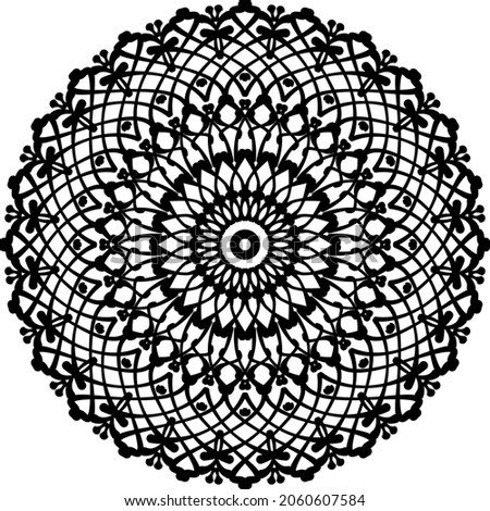 line drawing flower mandalas. Vintage decorative elements. Oriental pattern, vector illustration. Islam, Arabic, Indian, turkish, pakistan, chinese, ottoman motifs 