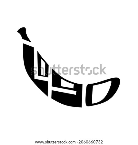 Banana logo siluet word mark illustration. Litterally write "logo" word