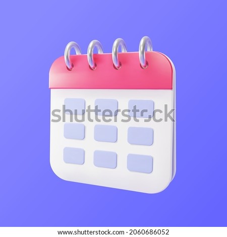 modern 3d calendar vector icon Royalty-Free Stock Photo #2060686052