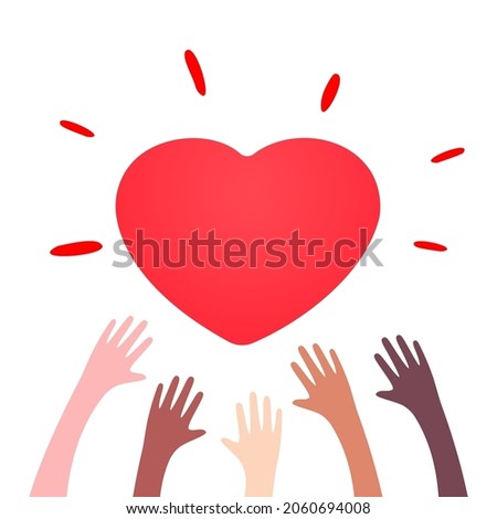 Hands with heart shape illustration