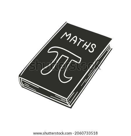 Maths Book  Icon Silhouette Illustration. Education Vector Graphic Pictogram Symbol Clip Art. Doodle Sketch Black Sign.
