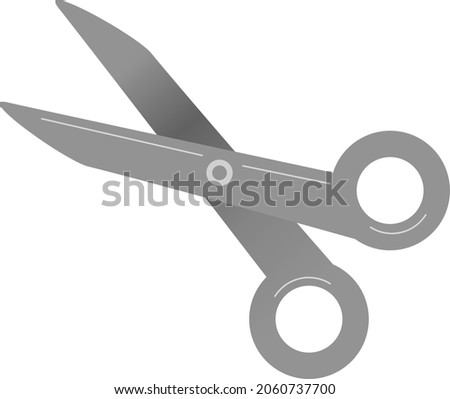 scissors simple flat graphic isolated illustration or icon with shadow