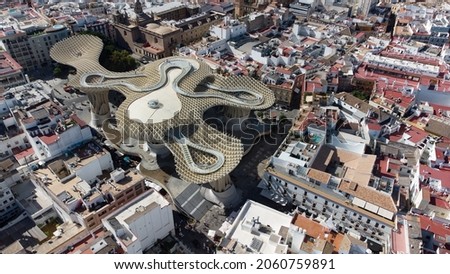aerial photography of siviglia in andalusia Royalty-Free Stock Photo #2060759891