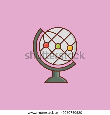 globe Vector illustration on a transparent background. Premium quality symbols. Vector Line Flat color  icon for concept and graphic design.