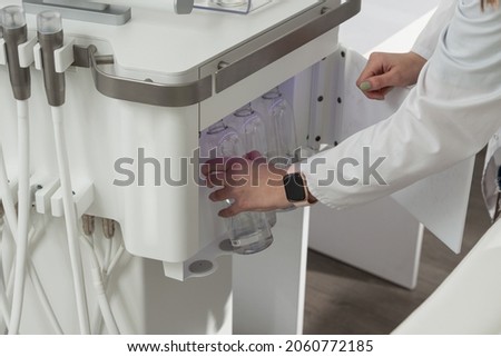 Segment Photo of a tower machine with efficient skincare fluid-infusion technology. beauty treatment. hydro peeling care.