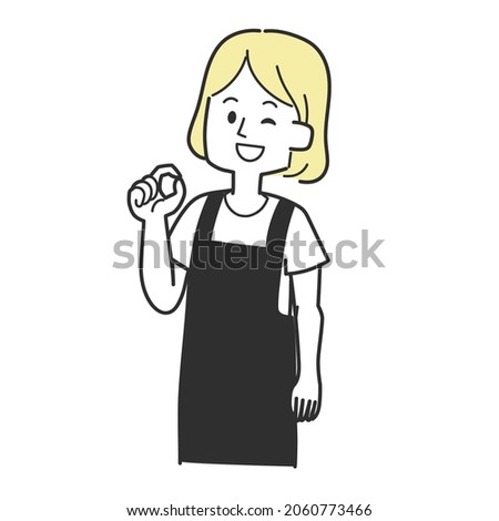 A woman making a circle with her fingers