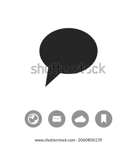 Speech bubble vector black simple icon