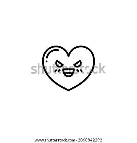 Emoticon Heart Line Icon Template