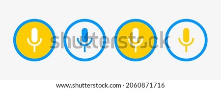 Set of minimal mic flat icon design isolated on white background.
