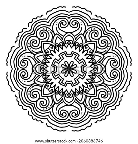Hand draw of mandala with floral ornament pattern.	