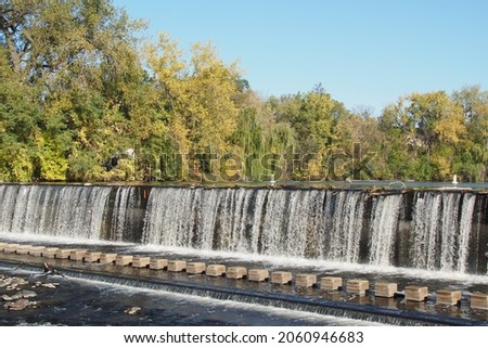 The Rum River at the damn in Anoka, MN. Royalty-Free Stock Photo #2060946683