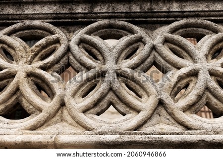 Gothic geometric decoration on stone