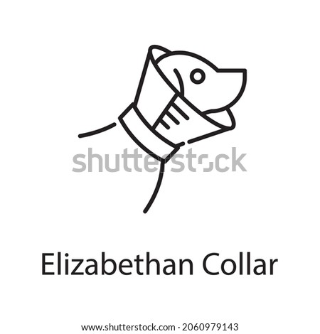 Elizabethan Collar Vector outline Icon Design illustration. Veterinary Symbol on White background EPS 10 File