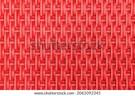 Red rattan wooden table top pattern and background seamless