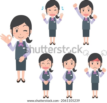 Female office worker illustration set