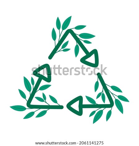 flourished recycling symbol over white