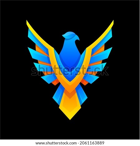 colorful eagle logo design vector