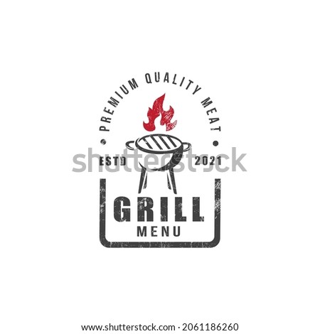 Vintage Grill Barbeque Logo design

