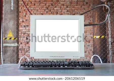 Blank screen computer monitor with copy space.