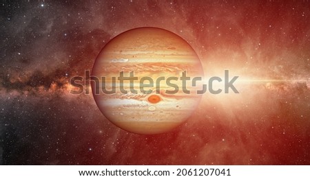 Unknown light near planet Jupiter "Elements of this image furnished by NASA"
