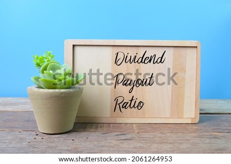 Wooden board written with text DIVIDEND PAYOUT RATIO