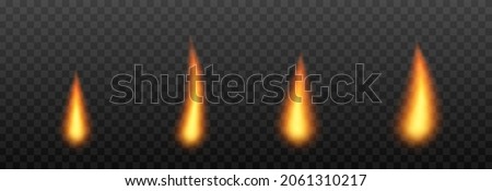 Vector fire, flame on an isolated transparent background. Candle fire png, fire png, flame. Fire of different shapes.
