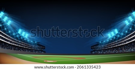 Baseball stadium arena vector illustration. Sport theme design.