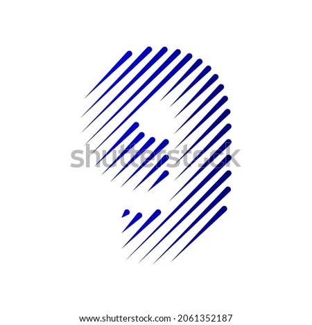 Vector modern G letter alphabet on white background. Sharp stroke isolated letter logo design. Blue coloured lowercase letter.