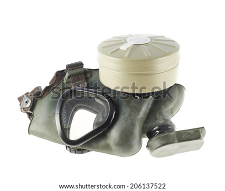 Army gas mask isolated over the white background